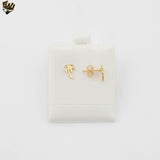 (1-1108-5) Gold Laminate - Mini Palm Tree Stud Earrings - BGF