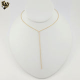 (1-6040-2) Gold Laminate - Zircon Tie Necklace - BGF