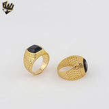 (1-3168) Laminado de oro - Anillo Mason para hombre - BGO