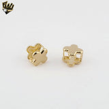 (1-2933-3) Laminado de oro - Aros de medio borde con circonita - BGF