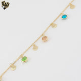 (1-0550) Gold Laminate - 1.5mm Curb Link Charms Bracelet - BGF