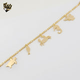 (1-0618) Gold Laminate - 3mm Figaro Link Sea Bracelet - 7" - BGF