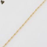 (1-1582) Laminado de oro - Cadena de bolas de eslabones curvos de 2 mm - BGF