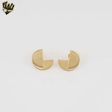 (1-1207) Gold Laminate - Asymmetrical Stud Earrings - BGF