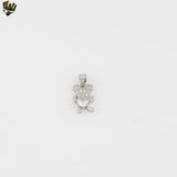 (2-6377) 925 Sterling Silver - Zircon Bear Set.