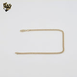 (1-0030) Laminado dorado - Tobillera con eslabones curvos de 3,5 mm - 10" - BGO