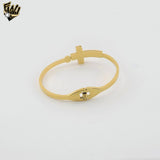 (MBRA-19-T) Stainless Steel - 3mm Plain Cross Bangle.