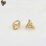 (4-0027-1) Stainless Steel - Wave Statement Ring.