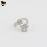 (2-5093) 925 Sterling Silver - Zircon Star Ring