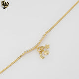 (1-6520-2) Gold Laminate - 2.20mm Curb Link Zircon Bar Necklace - BGF - 16"