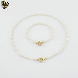 (MSET-01) Gold Laminate - 4mm Mallorca Pearls Set - BGF