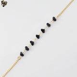 (1-0740) Pulsera de cuentas multicolores laminadas en oro de 6 mm - 19 cm - BGF