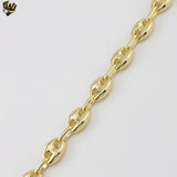 (1-60100-1) Gold Plated - 11mm Puff Mariner Bracelet - 6.5"