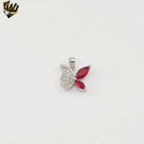 (2-6356) 925 Sterling Silver - Red Butterfly Set.