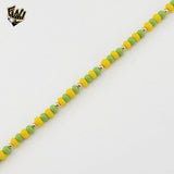 (1-0690) Laminado de Oro - Pulseras de Cuentas de Orula de 4.5mm - BGF