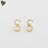(1-1206-3) Laminado de Oro - Pendientes Cuadrados Largos - BGF
