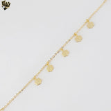 (1-0633) Gold Laminate - Multi Flowers Charms Bracelet - 6.5" - BGF