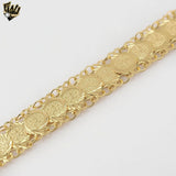 (1-0824) Gold Laminate - 14mm Coin Bracelet - 7.5" - BGO