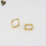 (4-0010) Stainless Steel - Square Band Ring.