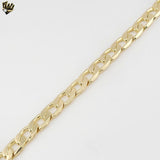 (1-60011) Laminado de oro - Brazalete de hombre con eslabones curvos de 6 mm - 8,5" - BGF