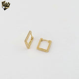 (1-2508-1) Gold Laminate - Zircon Squared Hoops - BGF