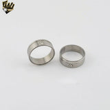 (4-0014) Stainless Steel - Zircon Ring.