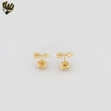 (1-1140-8) Gold Laminate - Mini Arrow Stud Earrings - BGF