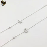 (2-0320) 925 Sterling Silver - 1mm Zircon Letter Bracelet.