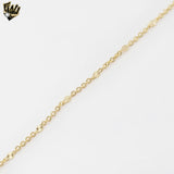 (1-0453) Laminado de oro - Brazalete de eslabones de corazones de 2 mm - BGF