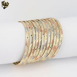 (1-4013-1) Gold Laminate - 4mm Three Tones Bangles - Dozen - BGO