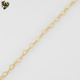 (1-1518-1) Laminado de oro - Cadena de eslabones de corazón de 6 mm - BGF