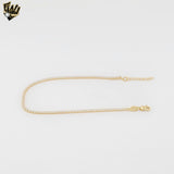 (1-0200) Gold Laminate - 2mm Zircon Tennis Anklet - 9" - BGF