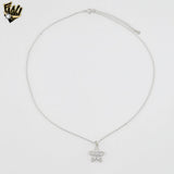 (2-66005) Plata de ley 925 - Collar de corazón con eslabones Rolo de 1,5 mm - 16"