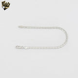 (2-0302) 925 Sterling Silver - 3mm Carved Herringbone Bracelet.