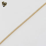 (1-0496) Gold Laminate - 2mm Tennis Bracelet - BGF- 6"