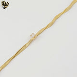 (1-0789) Gold Laminate - 3mm Zircon Herringbone Bracelet - 7" - BGF