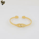 (MBRA-22-W) Acero inoxidable - Brazalete abierto con forma de serpiente.