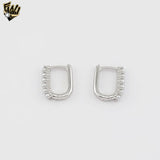(2-4219) 925 Sterling Silver - Oval Pearls Hoops.