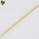 (2-0327) Pulsera de plata de ley 925 con dije de eslabón de 1 mm.