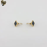 (4-2233) Stainless Steel - Square Stud Earrings.