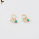 (1-2983-7) Gold Laminate - Dangling Charms Hoops - BGF