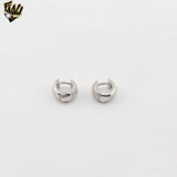 (2-4278) 925 Sterling Silver - Small Zircon Huggies.