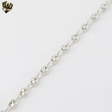 (2-0374) 925 Sterling Silver -6mm Puff Mariner Bracelet.