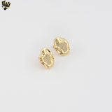 (1-1246-1) Gold Laminate -Zircon Irregular Stud Earrings - BGF