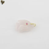 (1-2226-1) Gold Plated-  Milky Quartz Fish Pendant.