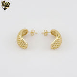 (1-1201-2) Gold Laminate - Geometric Half Earrings - BGO