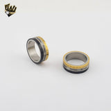 (4-0078) Acero inoxidable - Anillo para hombre con circonitas talladas.