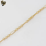 (1-0720) Gold Laminate - Mixed Links Bracelet - 7''- BGF