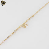 (1-0123) Gold Laminate - 2mm Paper Clip Link Anklet - 10" - BGF