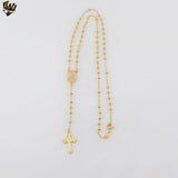 (1-3340) Laminado de oro - Collar Rosario de Nuestra Señora de la Caridad de 2,5 mm - 18" - BGF.